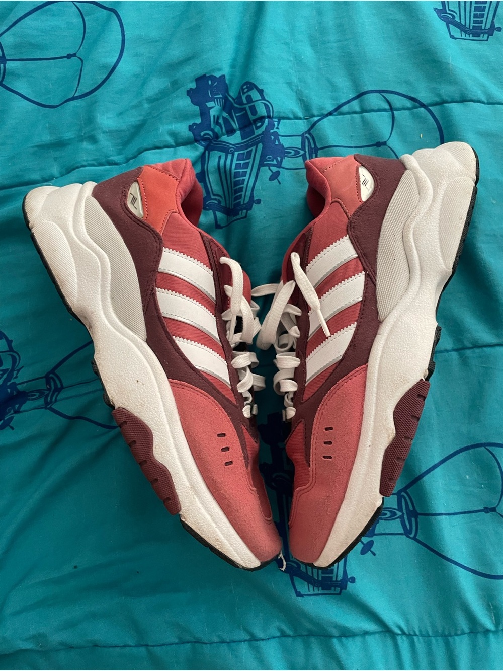 adidas  Pink and Maroon Chunky Retro Runner Sneakers
